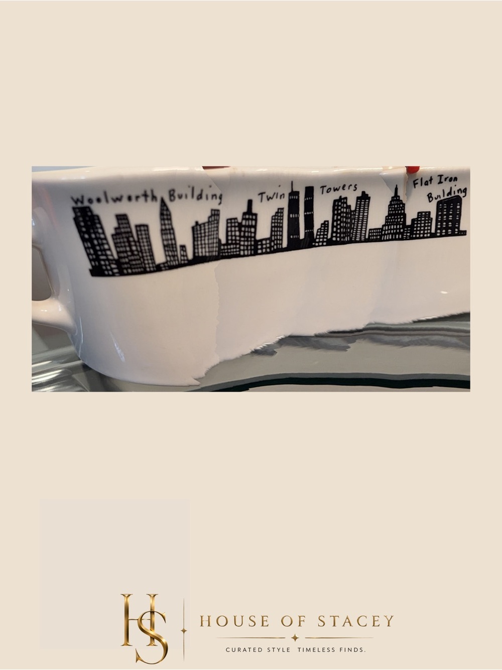 Vintage Homer Laughlin New York City Skyline Mug Twin Towers Woolworth Flatiron - Picture 5 of 6